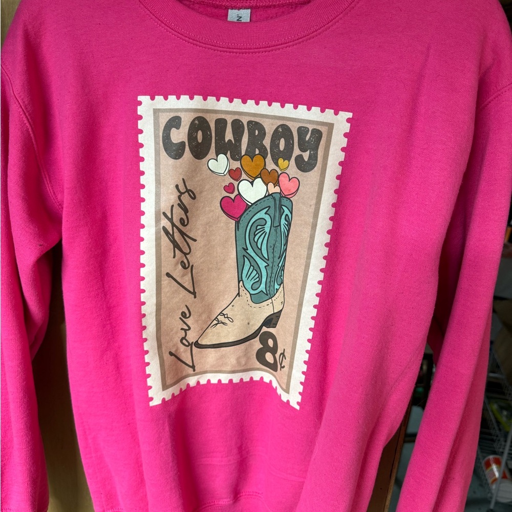 Pink Cowboy Love Letters Sweatshirt